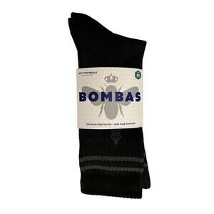 Bombas Socks Mens Black Orginal Half Calf Honeycomb Arch Support Medium